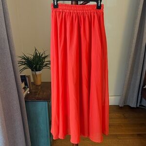 Elegant Orange Maxi Skirt